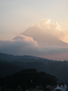 View of Volcan Aguas from our director´s balcony